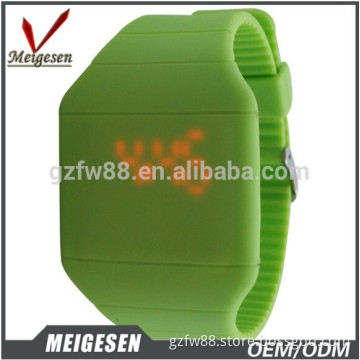 LED watch 2014 new design touch silicone watch free custom logo